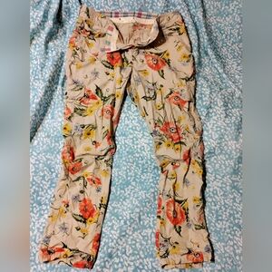 Anthropologie Hei Hei cropped floral cargo pants